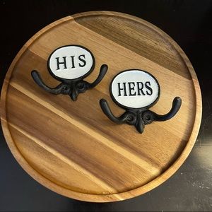 His and Hers towel hooks